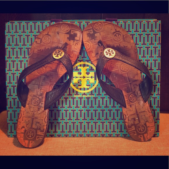 Tory Burch Shoes - Tory Burch Thora Sandals- Tumbled leather in black